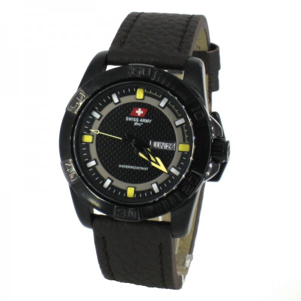 Swiss Army SA 5102M Black Dark Brown Yellow